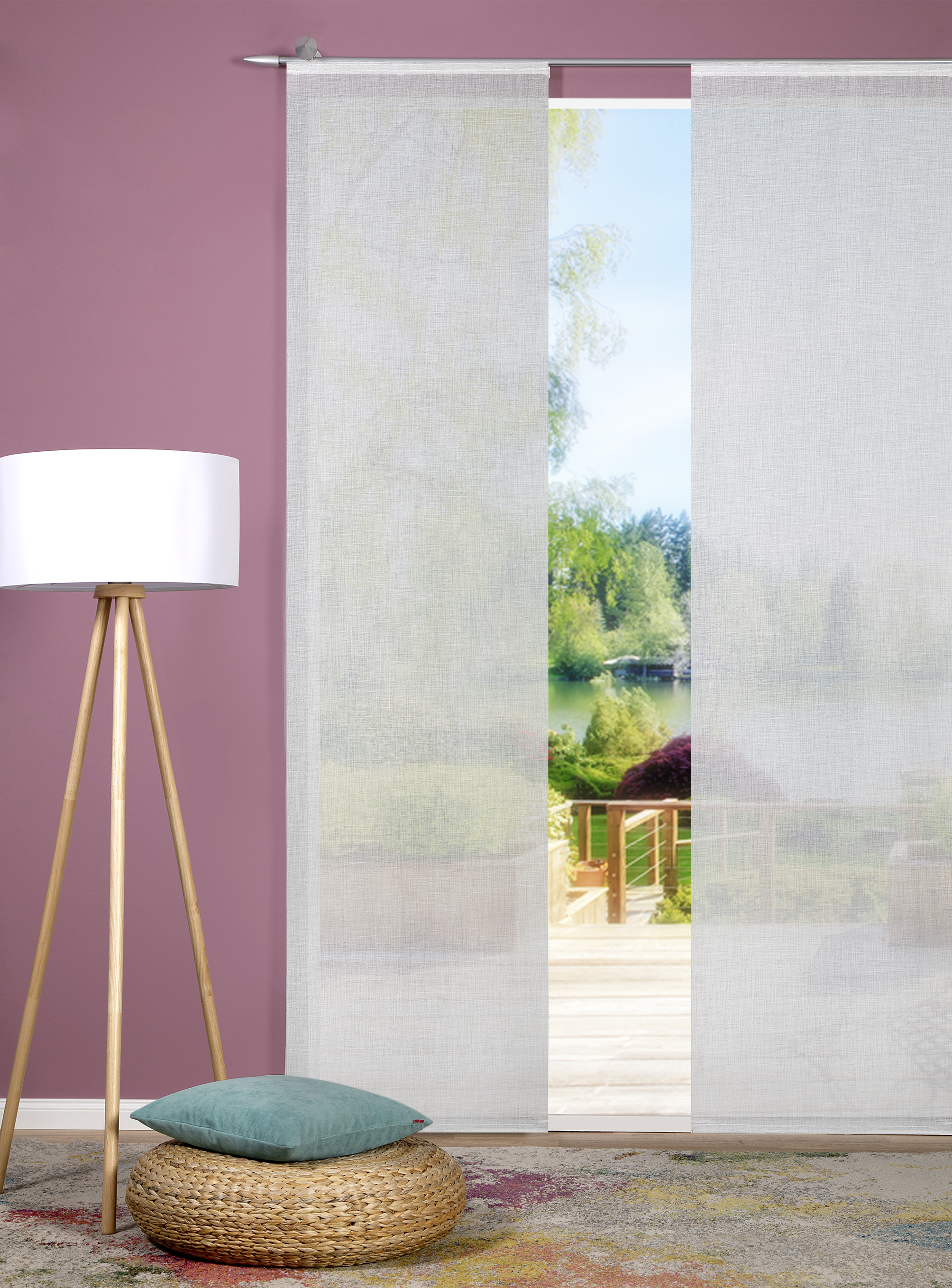 Schiebevorhang Sienna 60 x 245 cm – Strukturierte Uni-Optik mit edlem Melangegarn