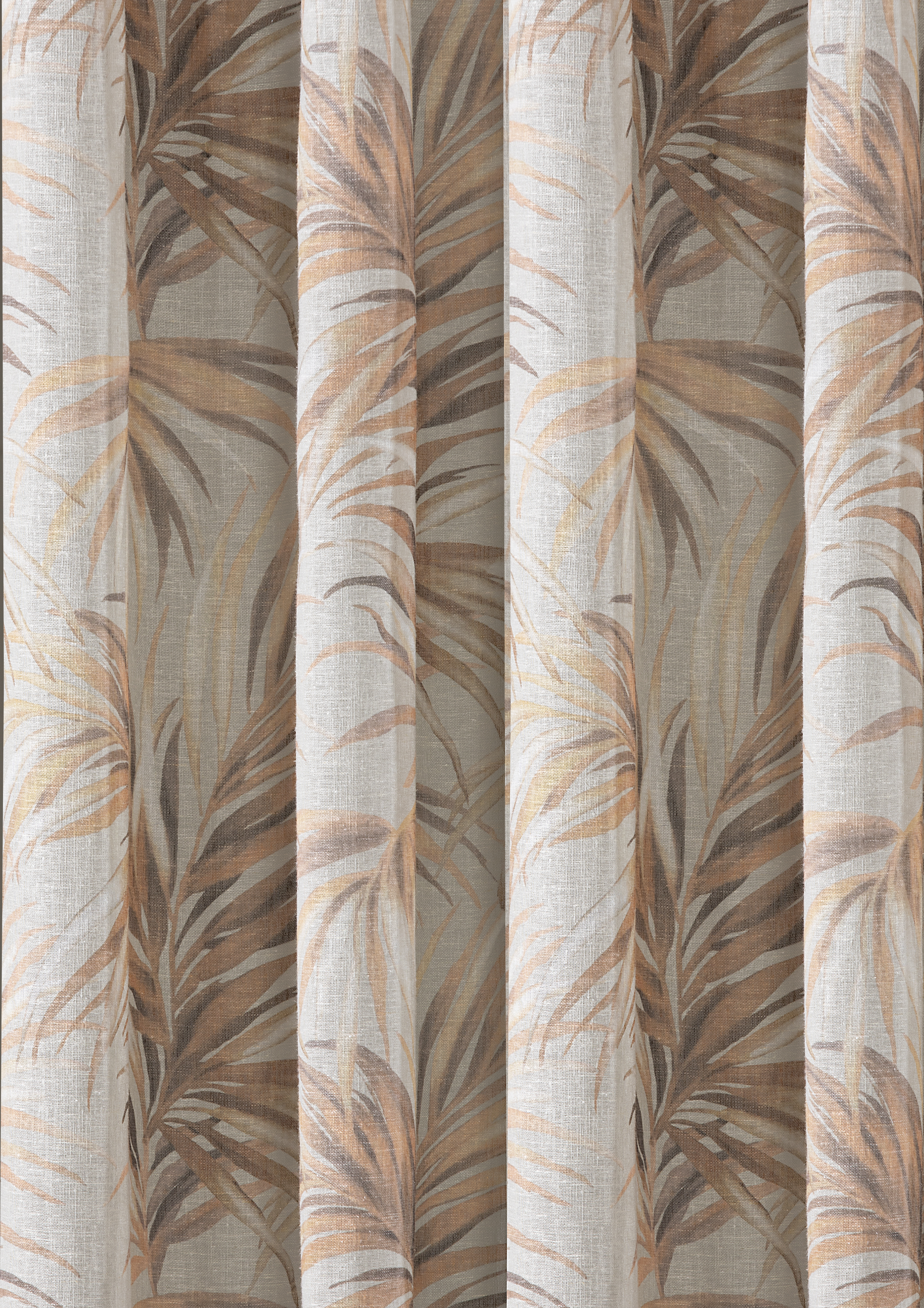 Schal mit verdeckten Schlaufen Damaris 140 x 245 cm – Moderner Dschungeldruck auf Natur-Gewebe