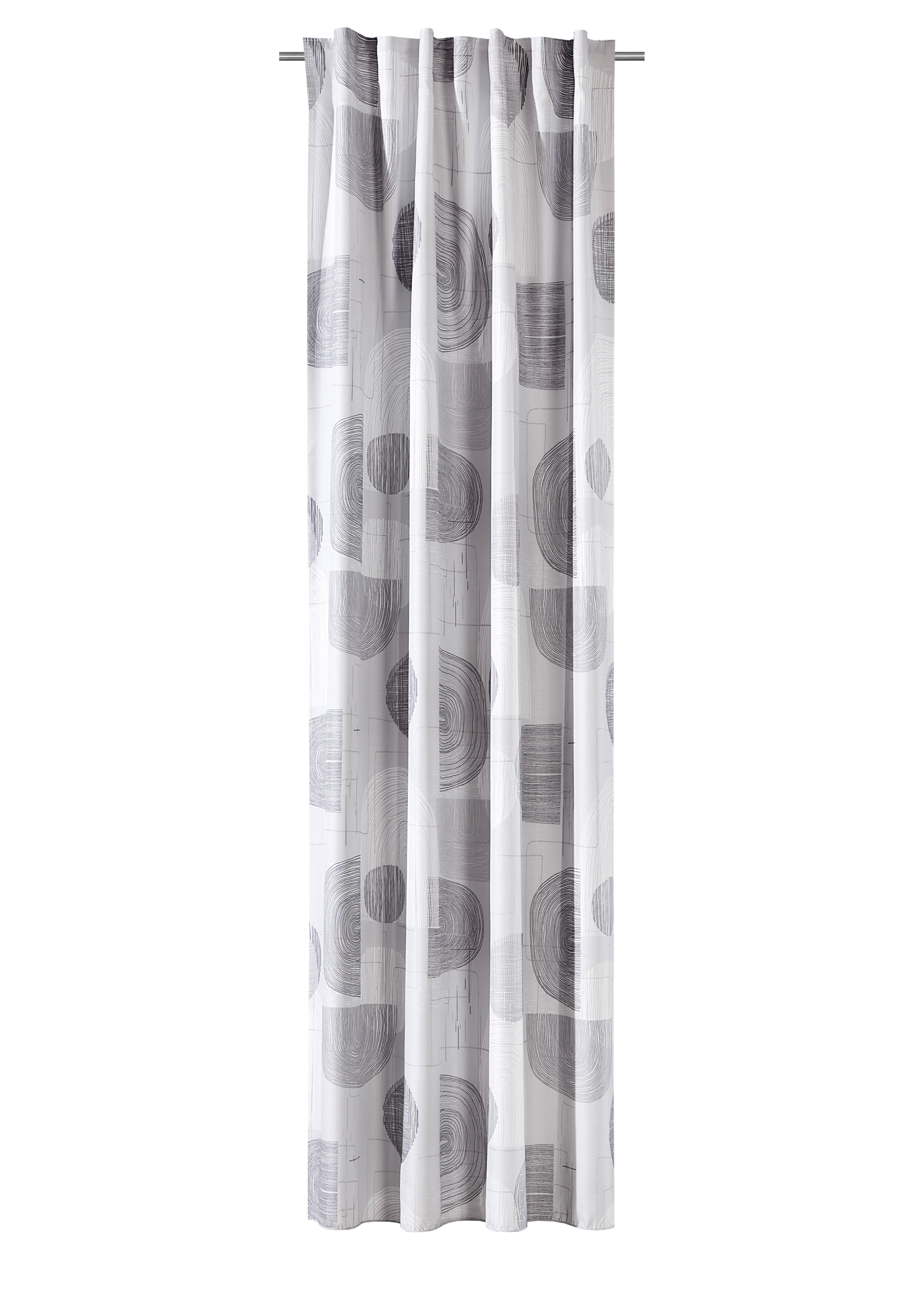 Schal mit verdeckten Schlaufen Solveig Blickdicht 140 x 245 cm – Retro-Look & Grafik-Design