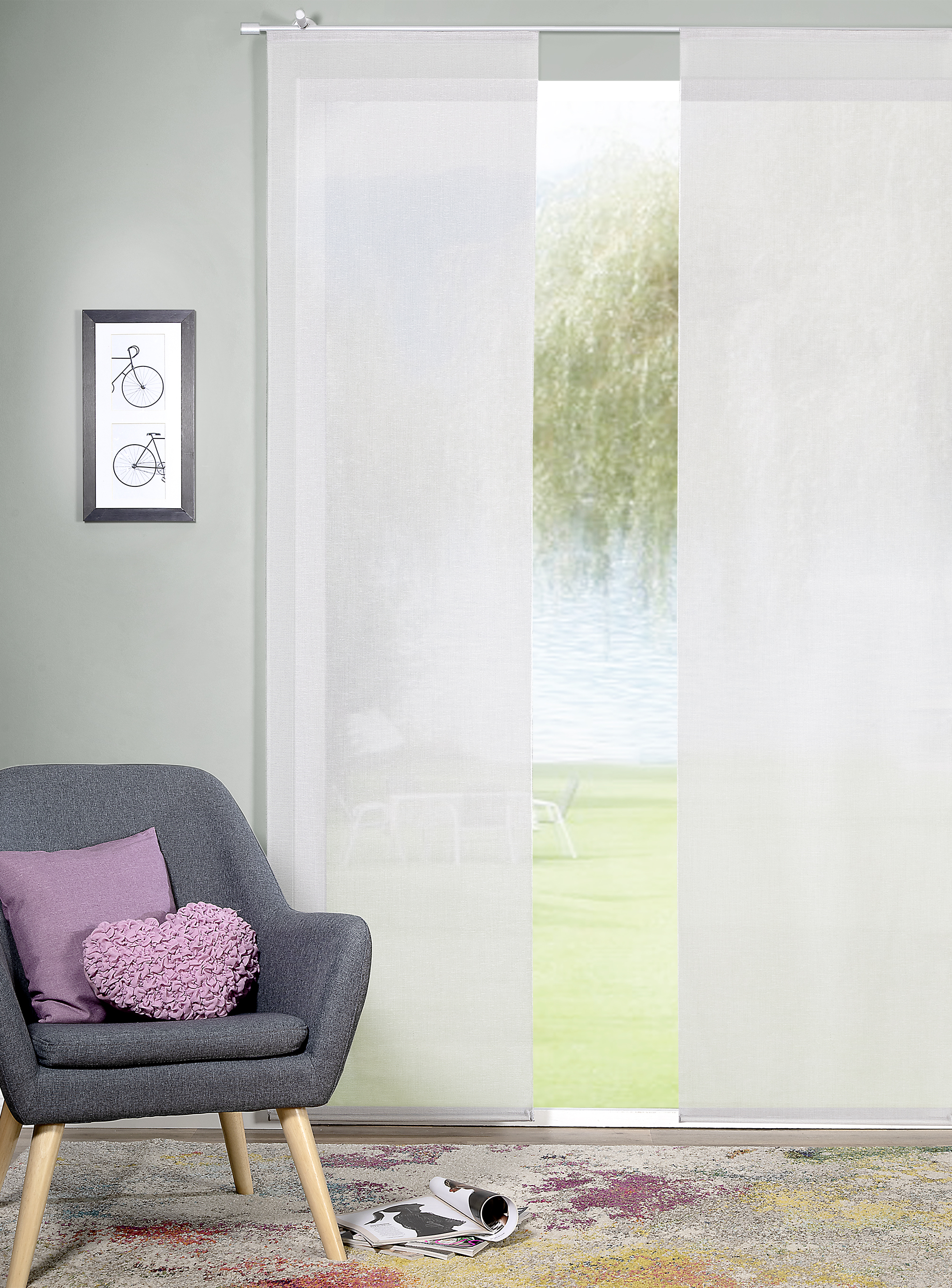 Schiebevorhang Lucy 60 x 245 cm – Dicht gewebte Uni-Qualität für zeitlose Eleganz