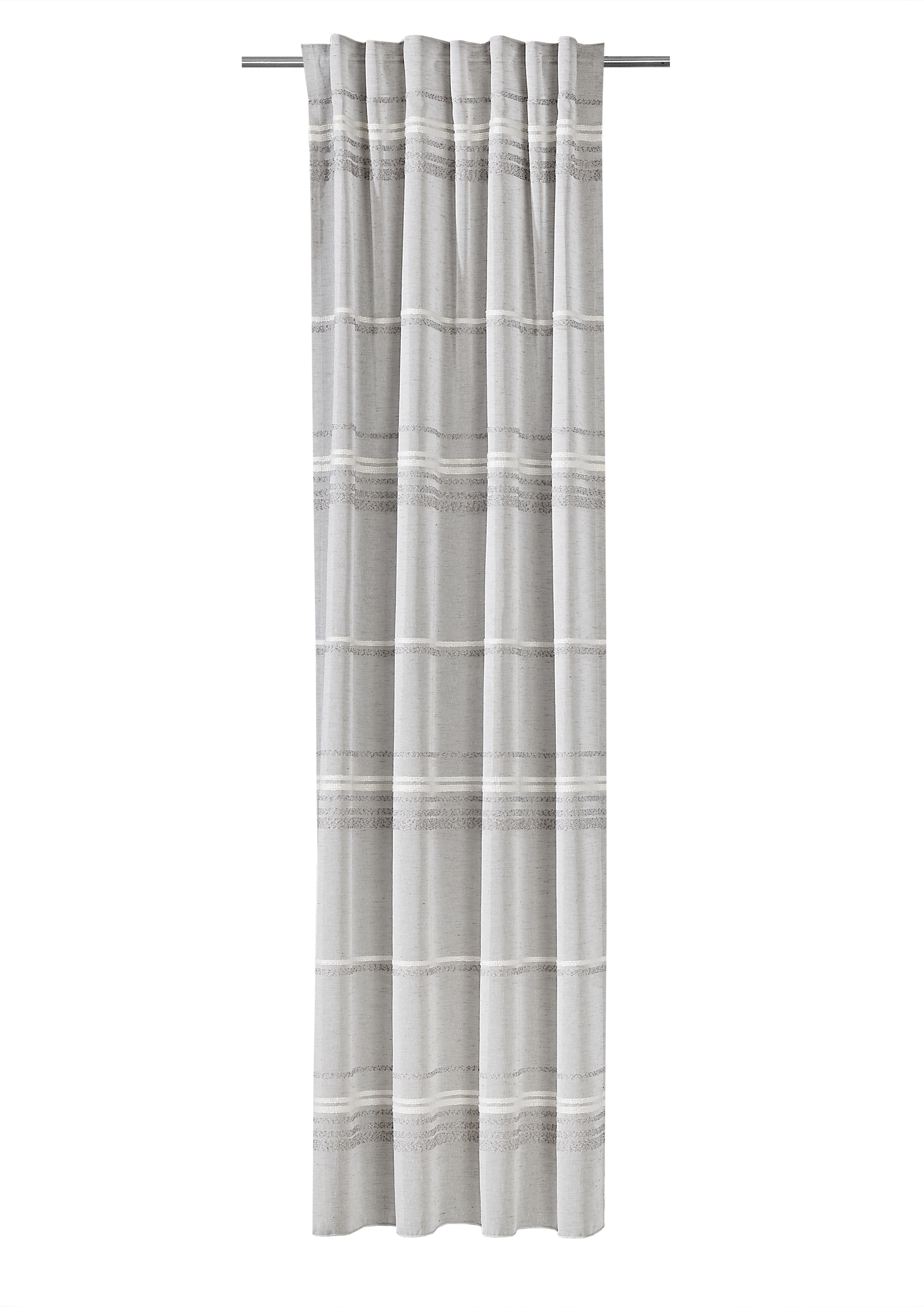 Schlaufenbandschal Ellen 140 x 245 cm – Feine Querstreifen & natürliche Struktur