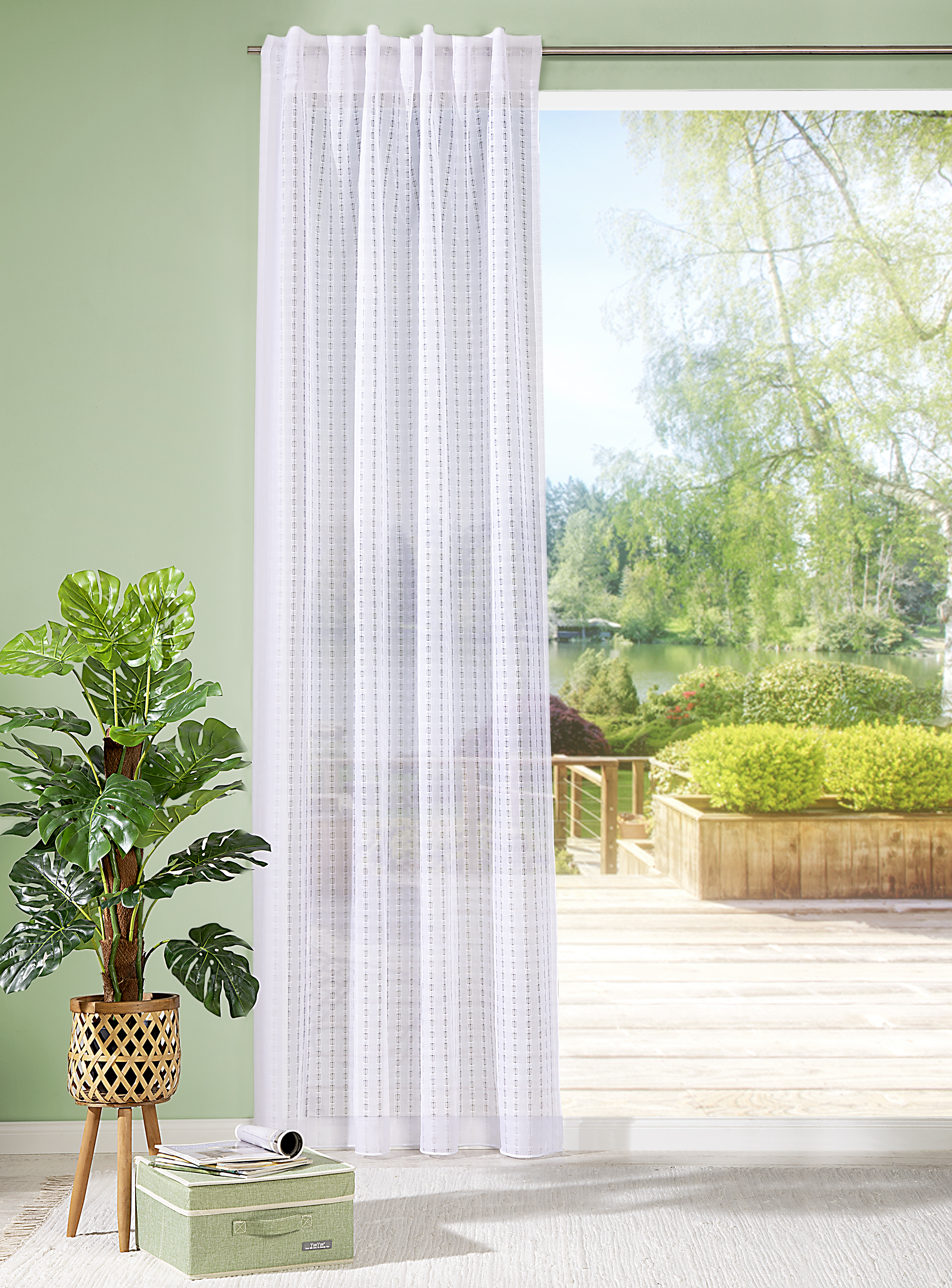 Schal mit verdeckten Schlaufen Molly 140 x 245 cm – Zeitlose Eleganz mit moderner Gitterstruktur