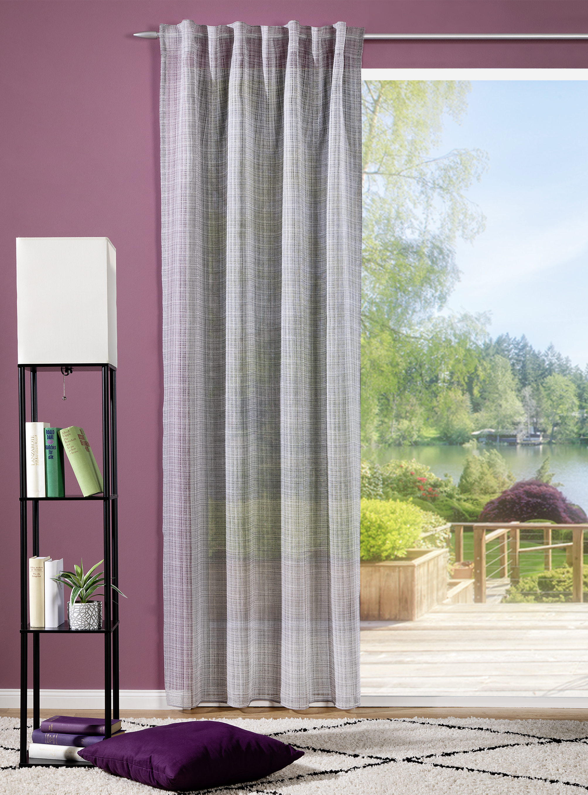 Schal mit verdeckten Schlaufen Madeleine 140 x 245 cm – Moderne Netzstruktur mit leichter Melange