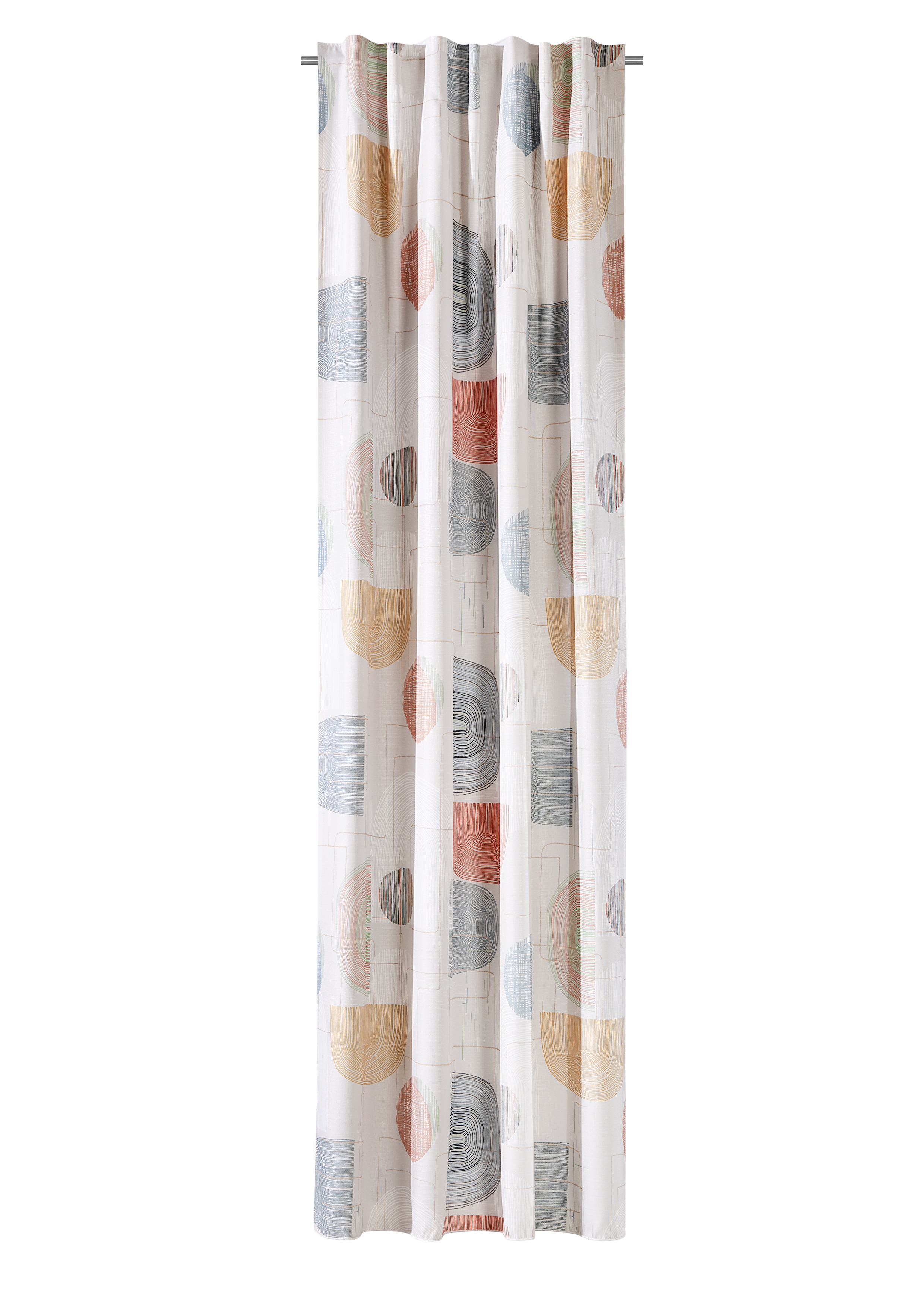 Schal mit verdeckten Schlaufen Solveig Blickdicht 140 x 245 cm – Retro-Look & Grafik-Design
