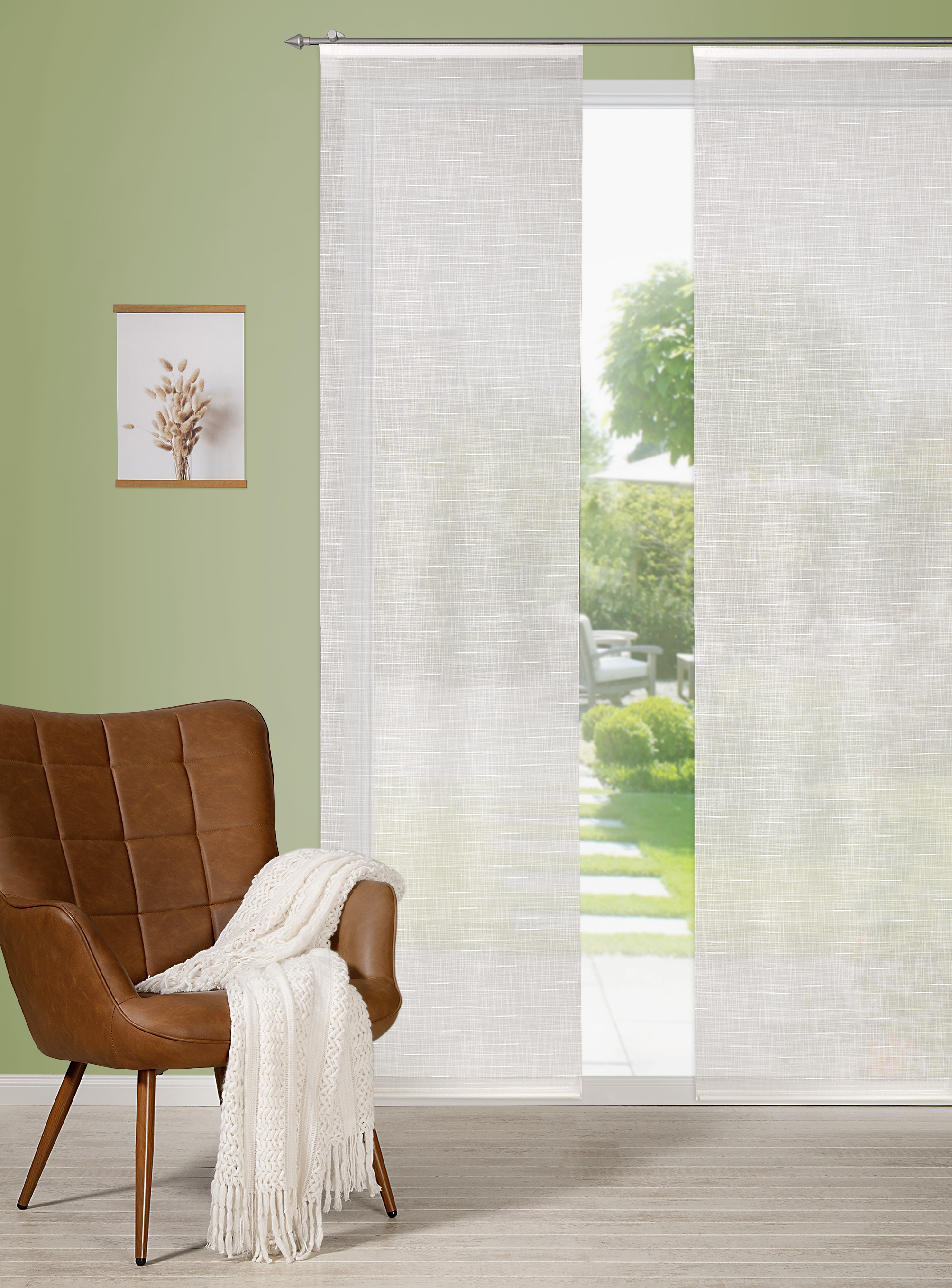 Schiebevorhang Maxine 60 x 245 cm – Modernes Design mit quer verlaufender Unihaptik & Garneffekten