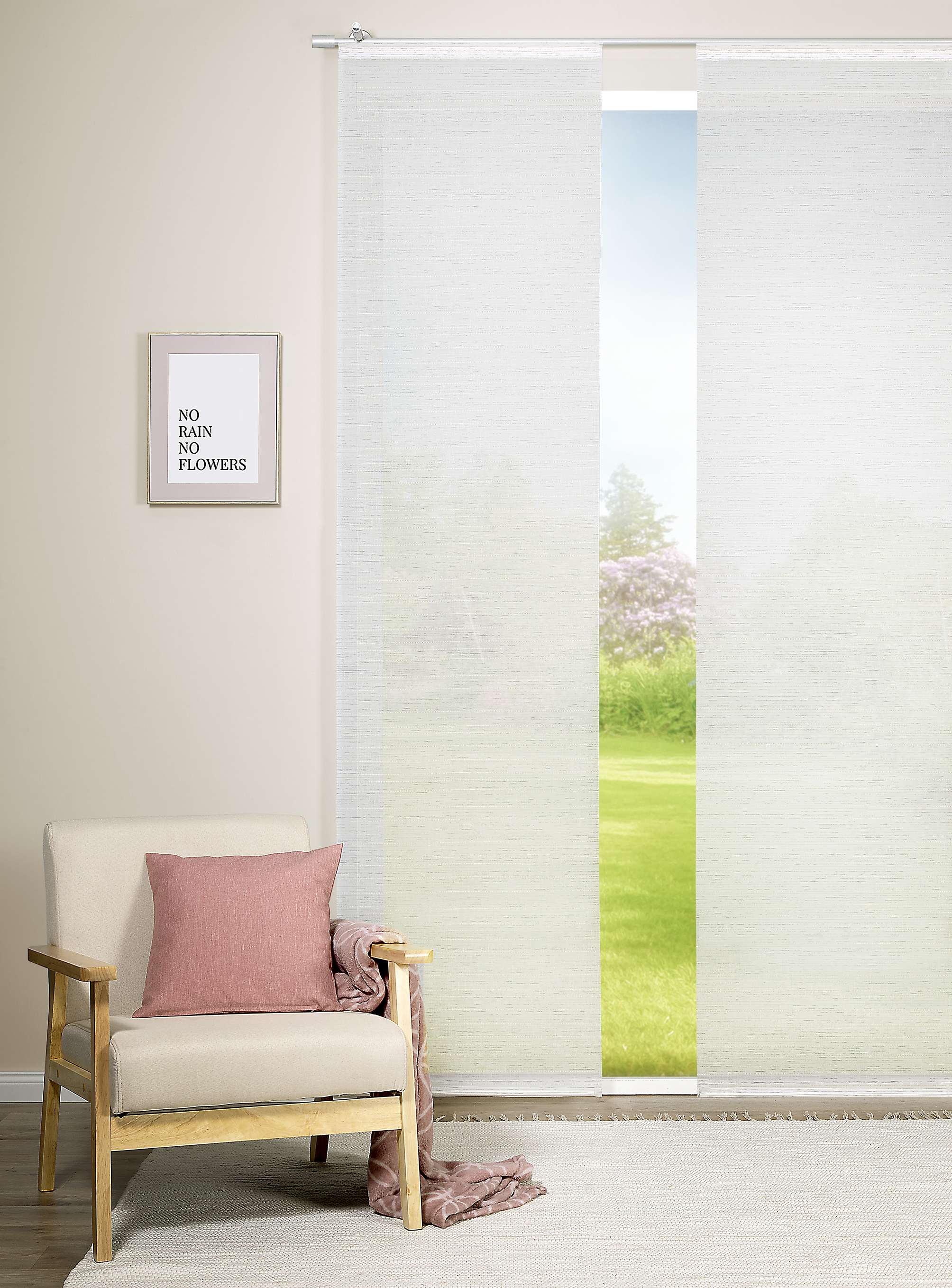 Schiebevorhang Maja 60 x 245 cm – Elegante Querstruktur mit matt-glänzendem Web-Effekt