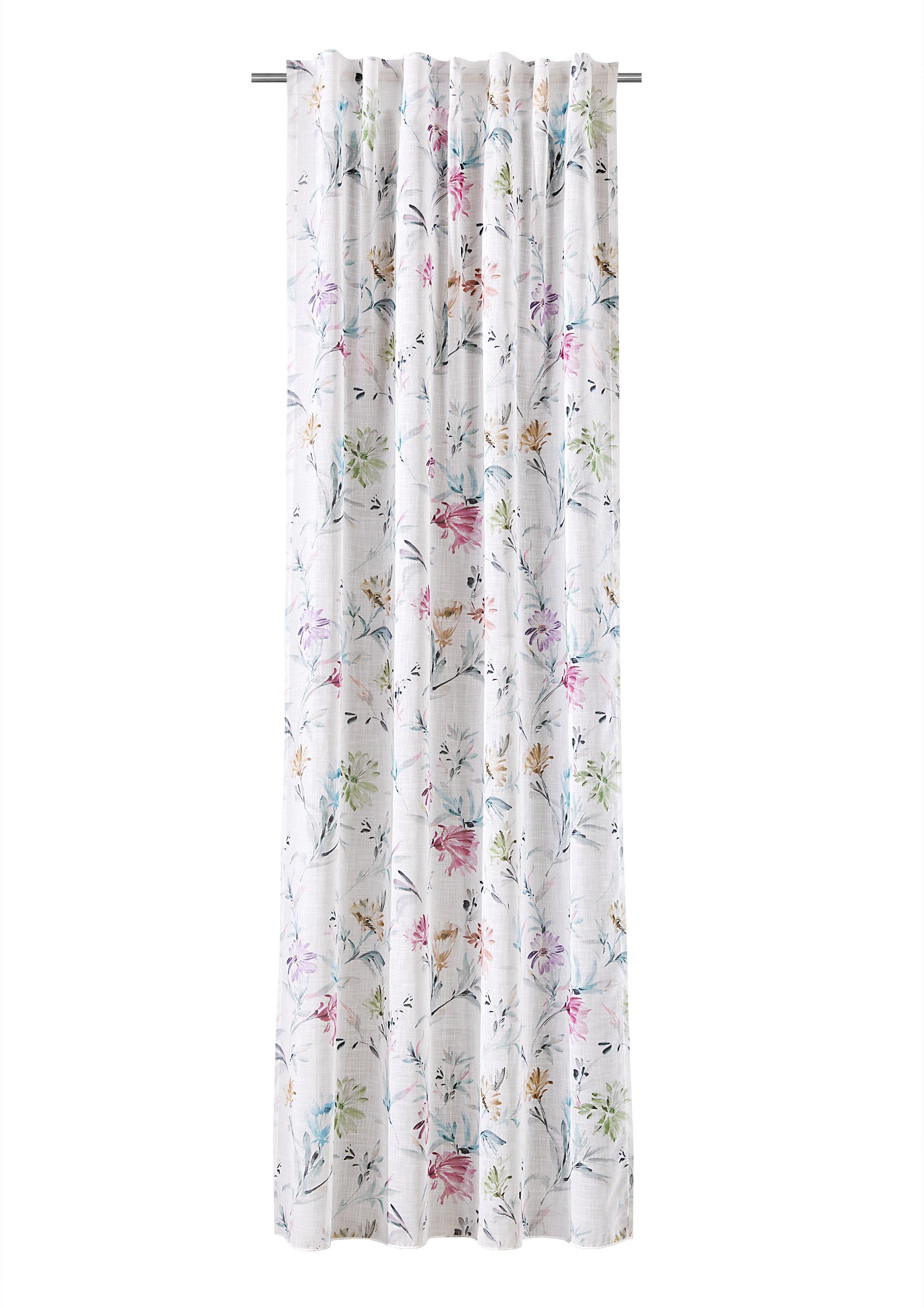 Schal mit verdeckten Schlaufen Astrid 140 x 245 cm – Romantisches Floral-Muster in Multicolor
