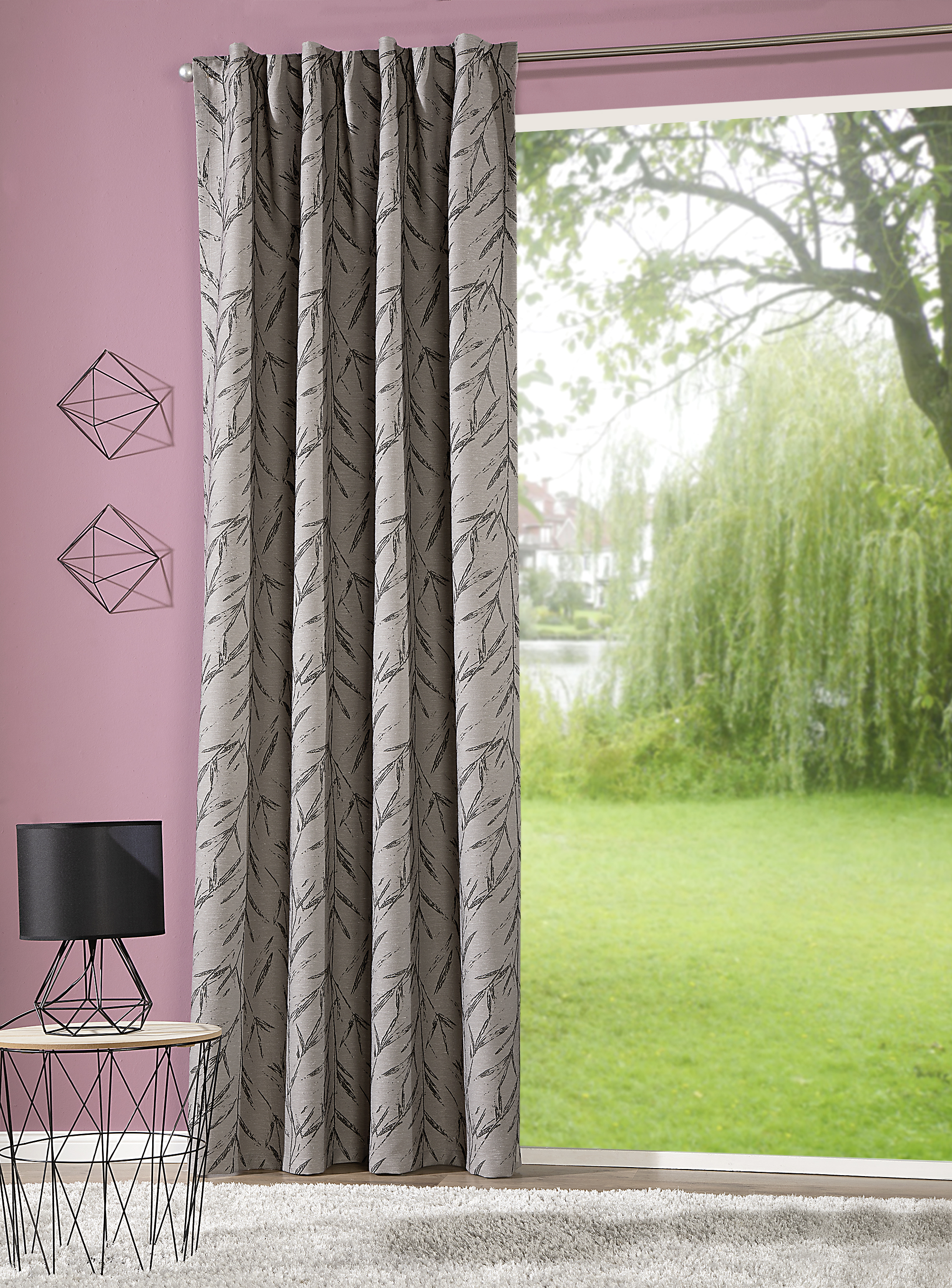 Schal mit verdeckten Schlaufen Dafina 140 x 245 cm – Klassische Rankenmusterung auf blickdichtem Jacquard