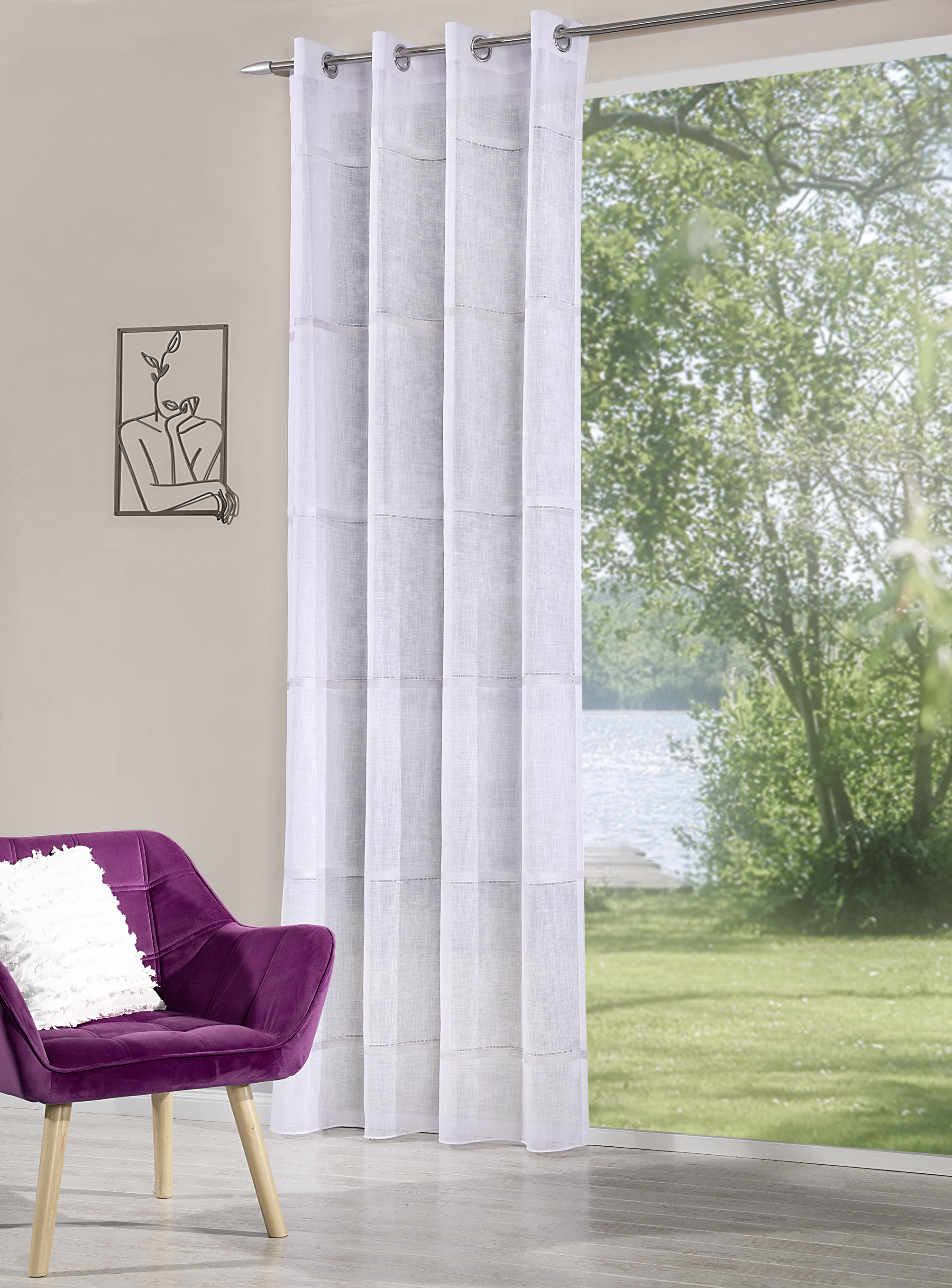 Ösenschal Livia 140 x 245 cm – Zeitlose Leinenstruktur für Ihr Zuhause