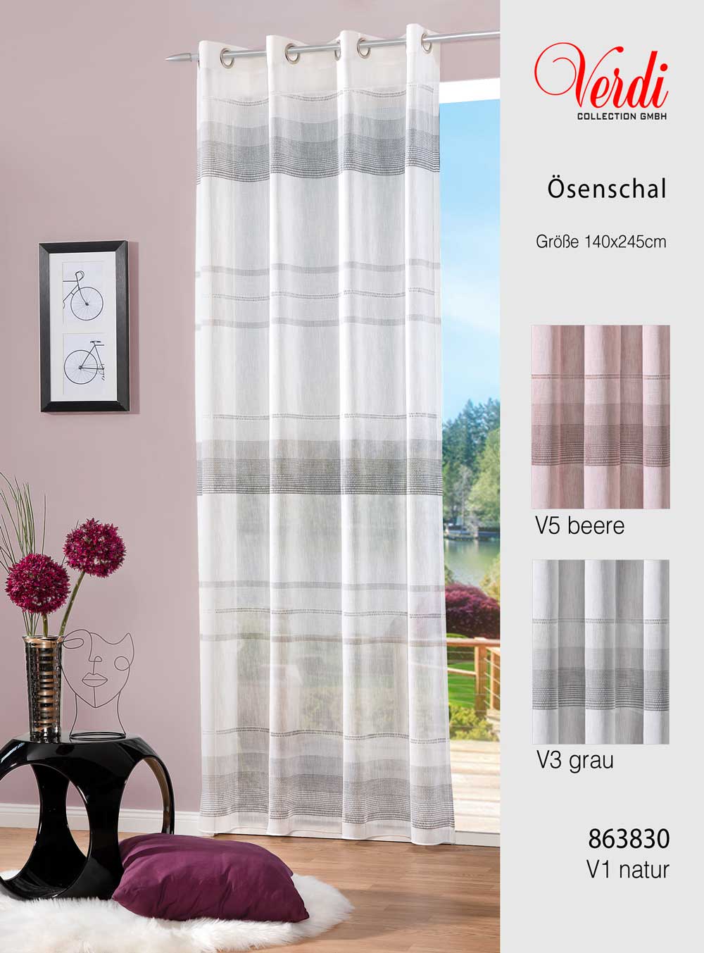 Ösenschal Lola halbtransparent | Gardinen-Sets