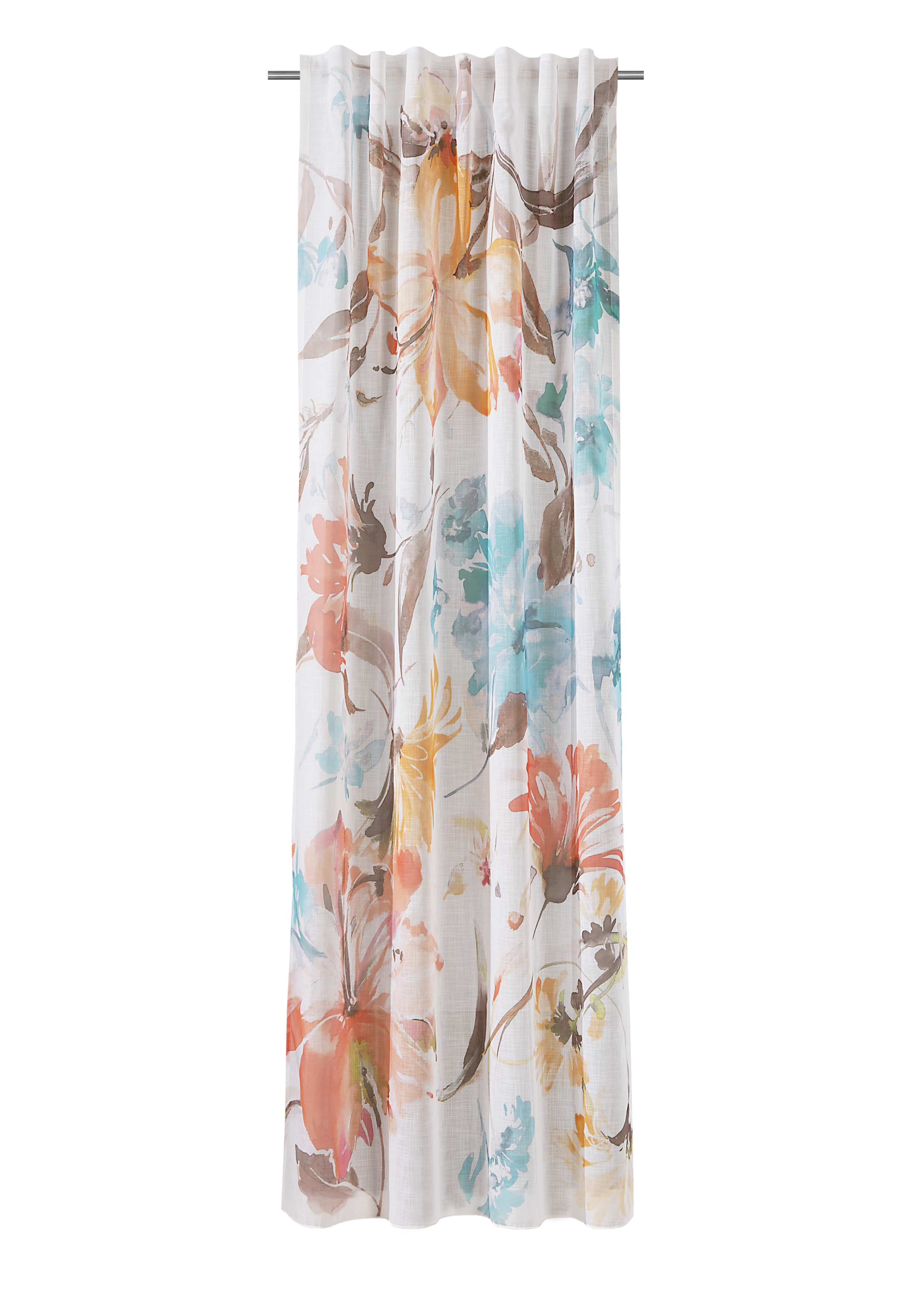 Schal mit verdeckten Schlaufen Freja 140 x 245 cm – Modernes Blumendesign in Multicolor