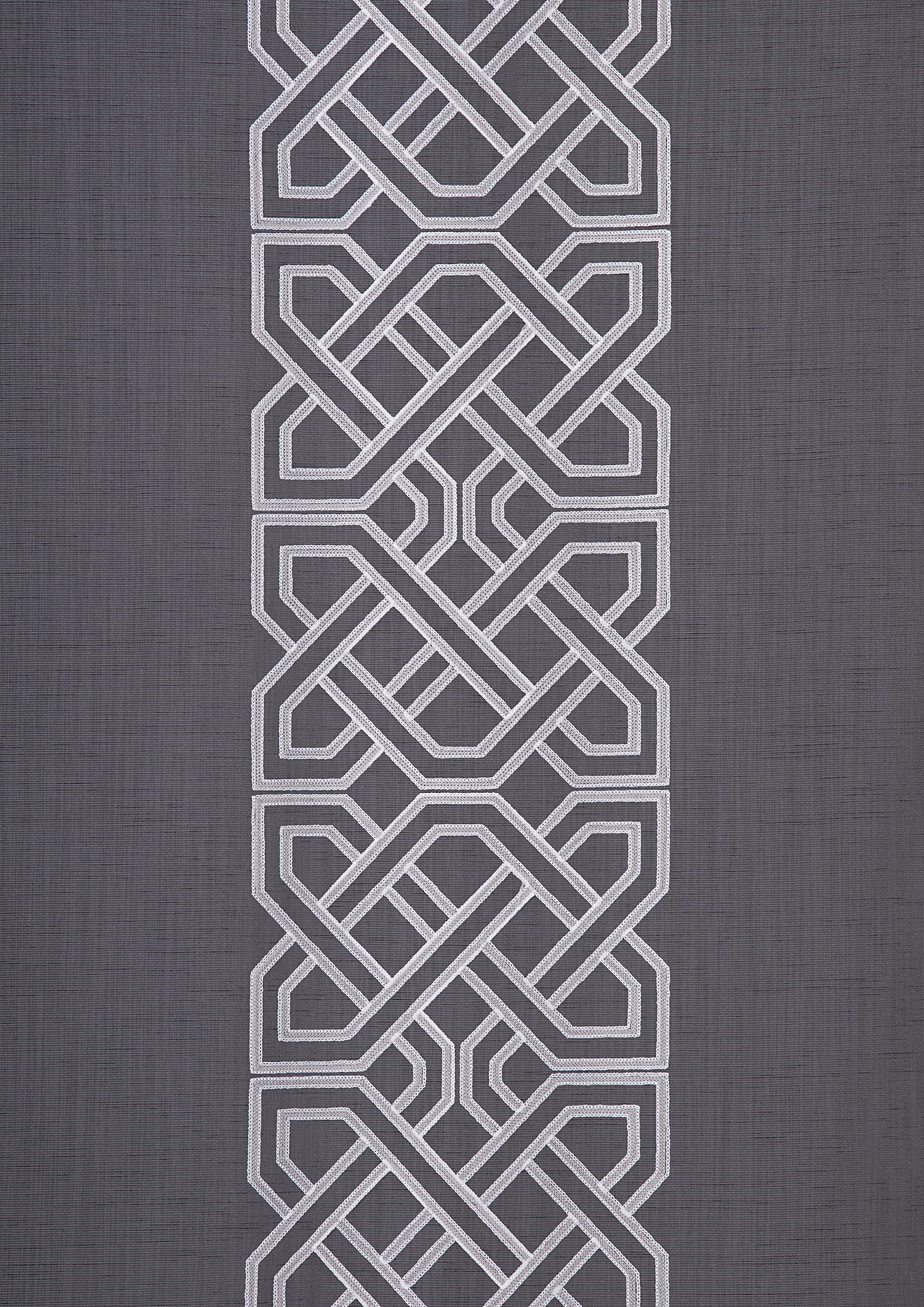 Schiebevorhang Levi 60 x 245 cm – Moderne grafische Stickapplikation für einen edlen Wohnstil