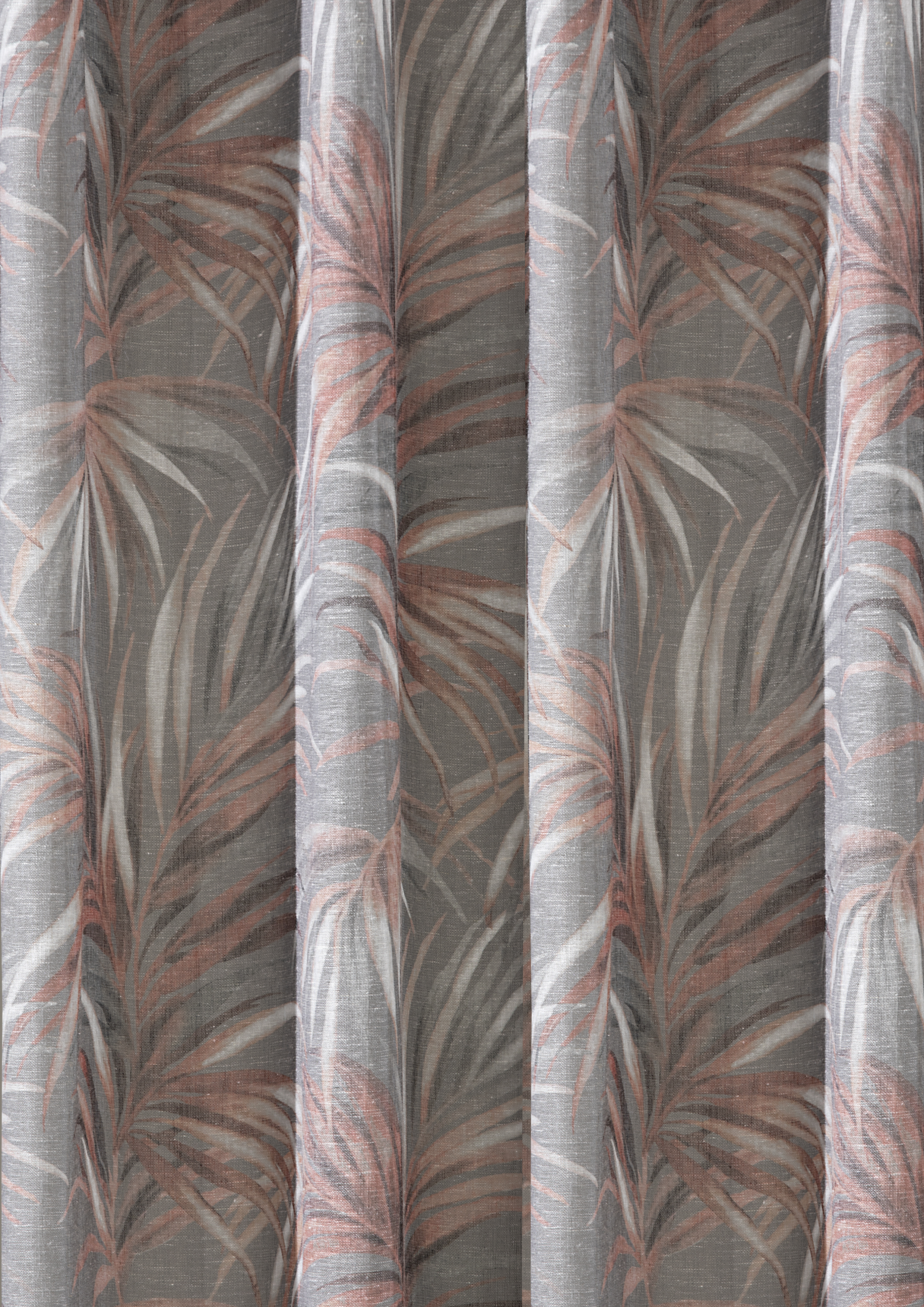 Schal mit verdeckten Schlaufen Damaris 140 x 245 cm – Moderner Dschungeldruck auf Natur-Gewebe