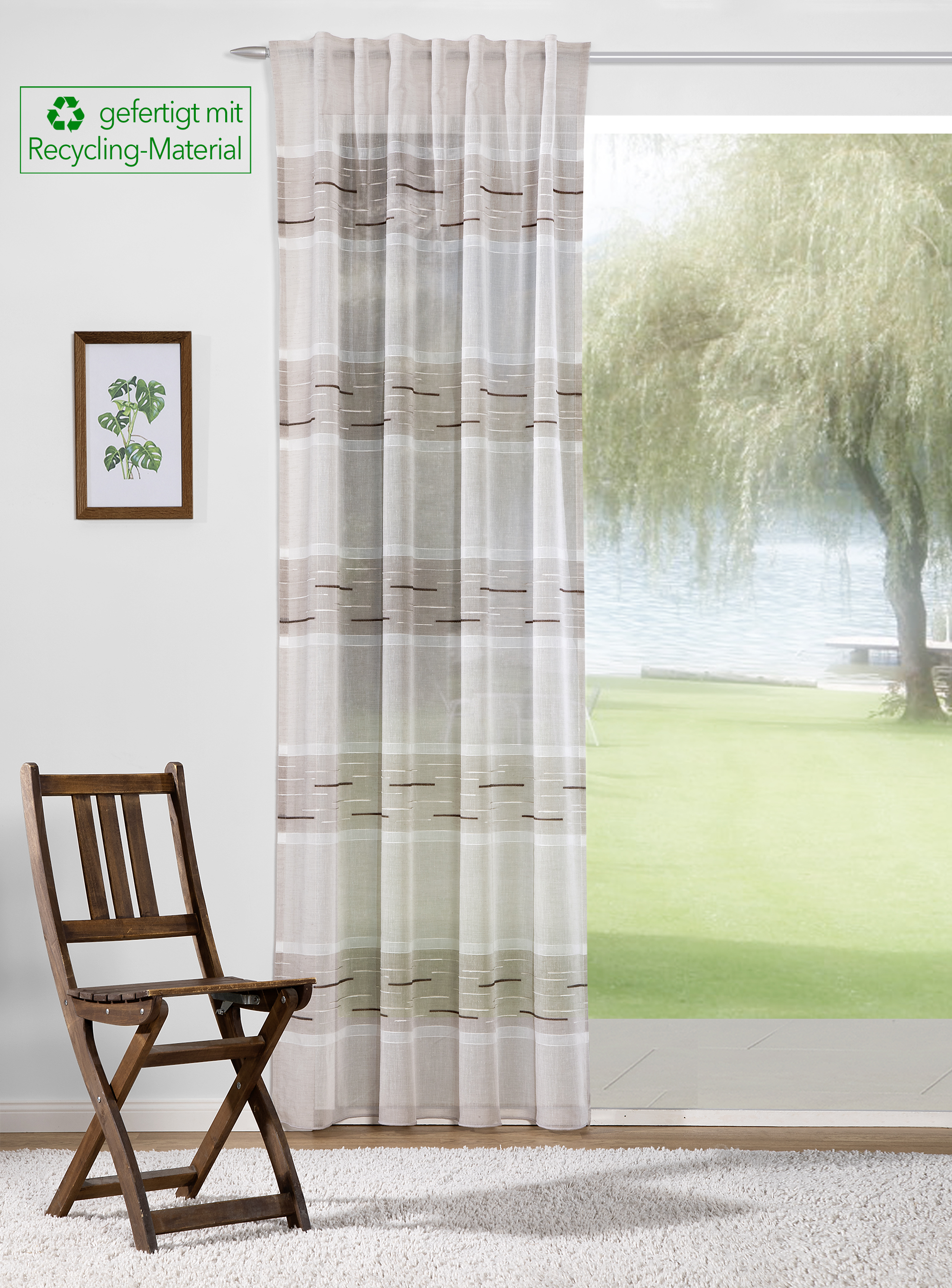 Schal mit verdeckten Schlaufen Fabienne 140 x 245 cm – Nachhaltige Leinenoptik in edler Scherli-Qualität