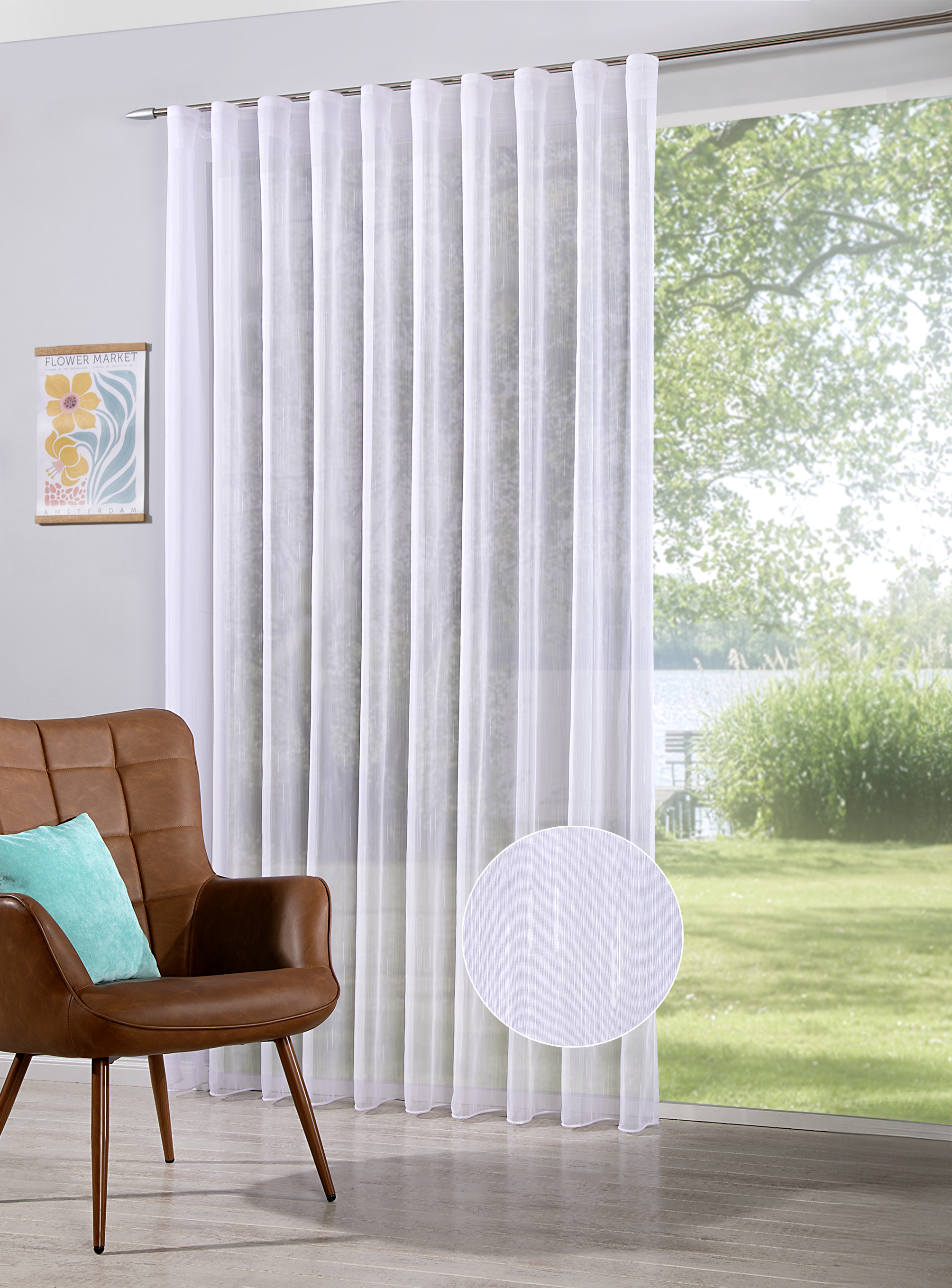Fertigstore Helena – Dezenter Längseffekt mit 10 cm Schlaufenband