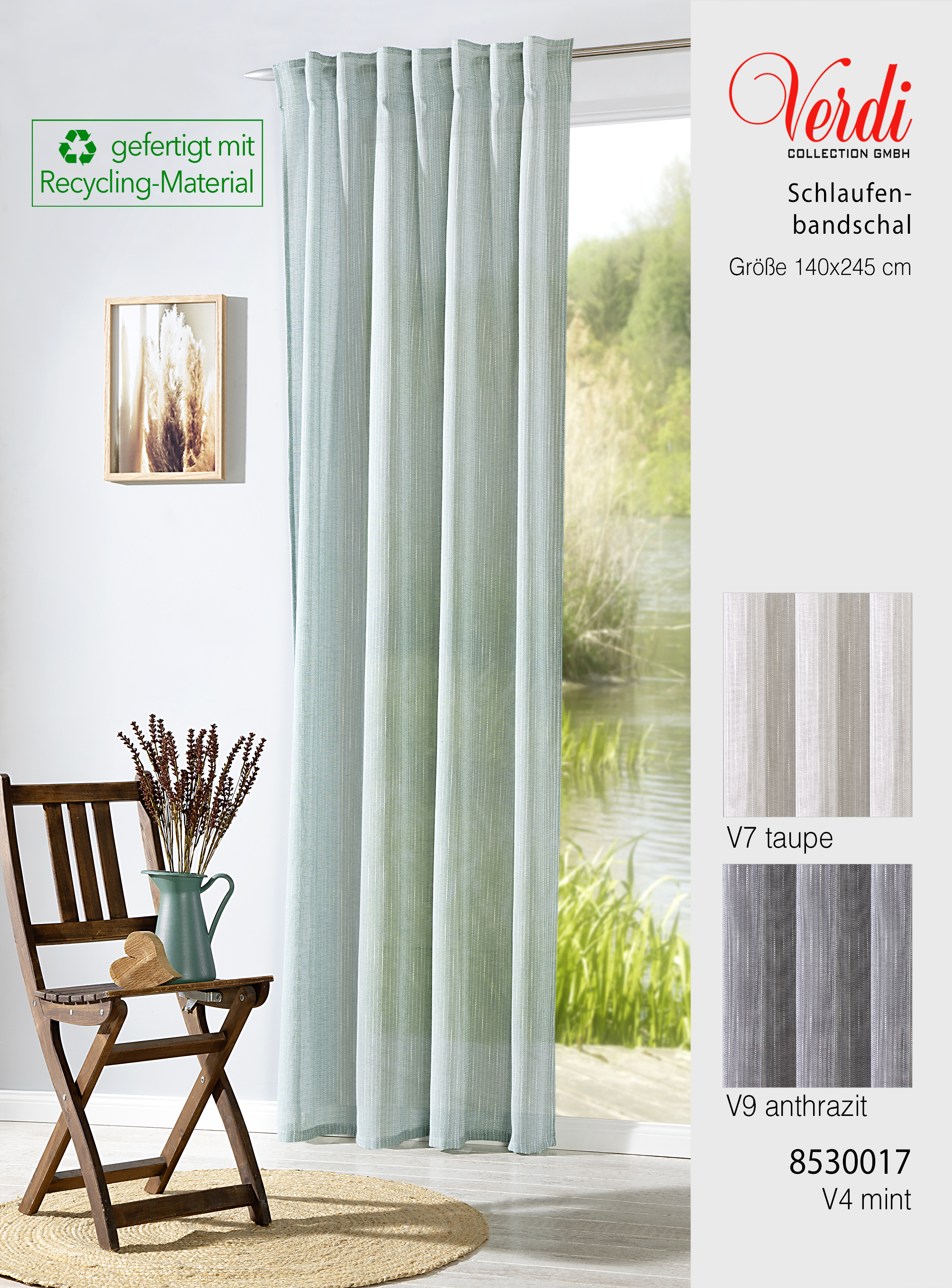 Schlaufenbandschal Stina 140 x 245 cm – Nachhaltig mit Recycling-Material – Edle Woll-Optik