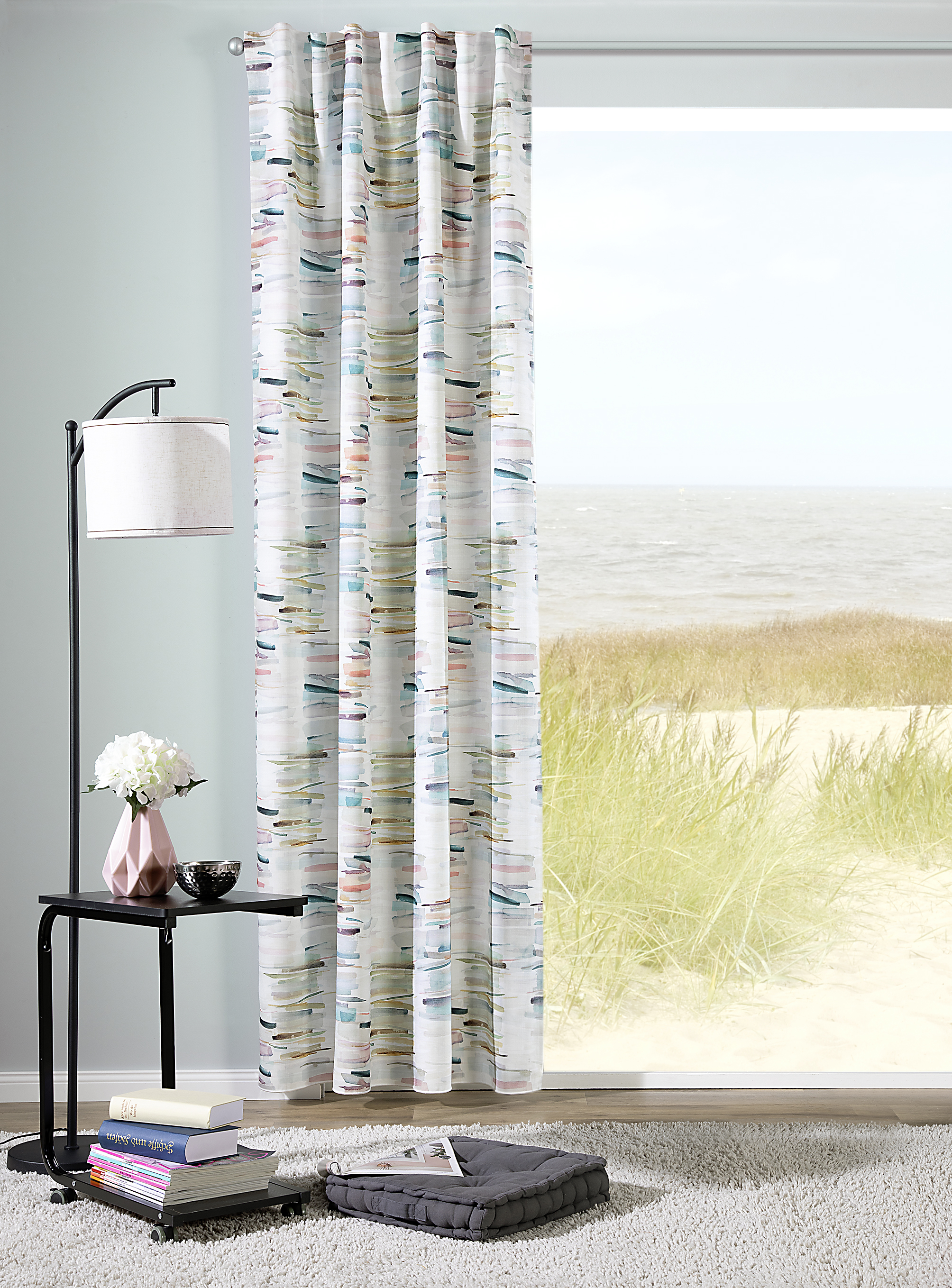 Schal mit verdeckten Schlaufen Juno 140 x 245 cm – Moderne Mehrfarbigkeit auf blickdichter Strukturware